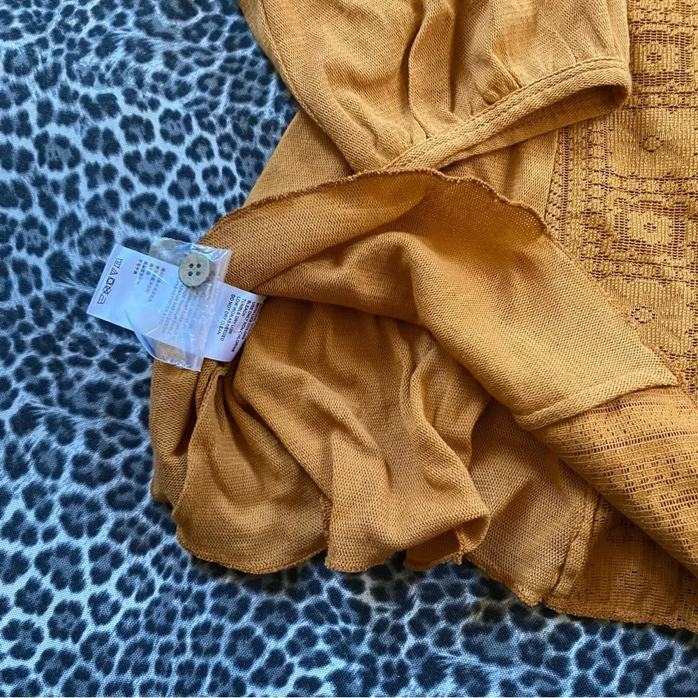 Free People Mae Top Relaxed Crochet Russet Orange Size Small NWT